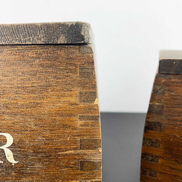 Vintage timber kitchen canisters - Set of 4