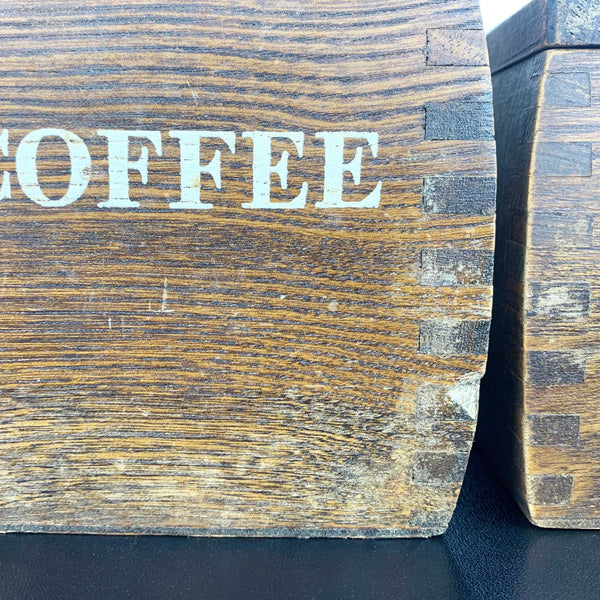 Vintage timber kitchen canisters - Set of 4