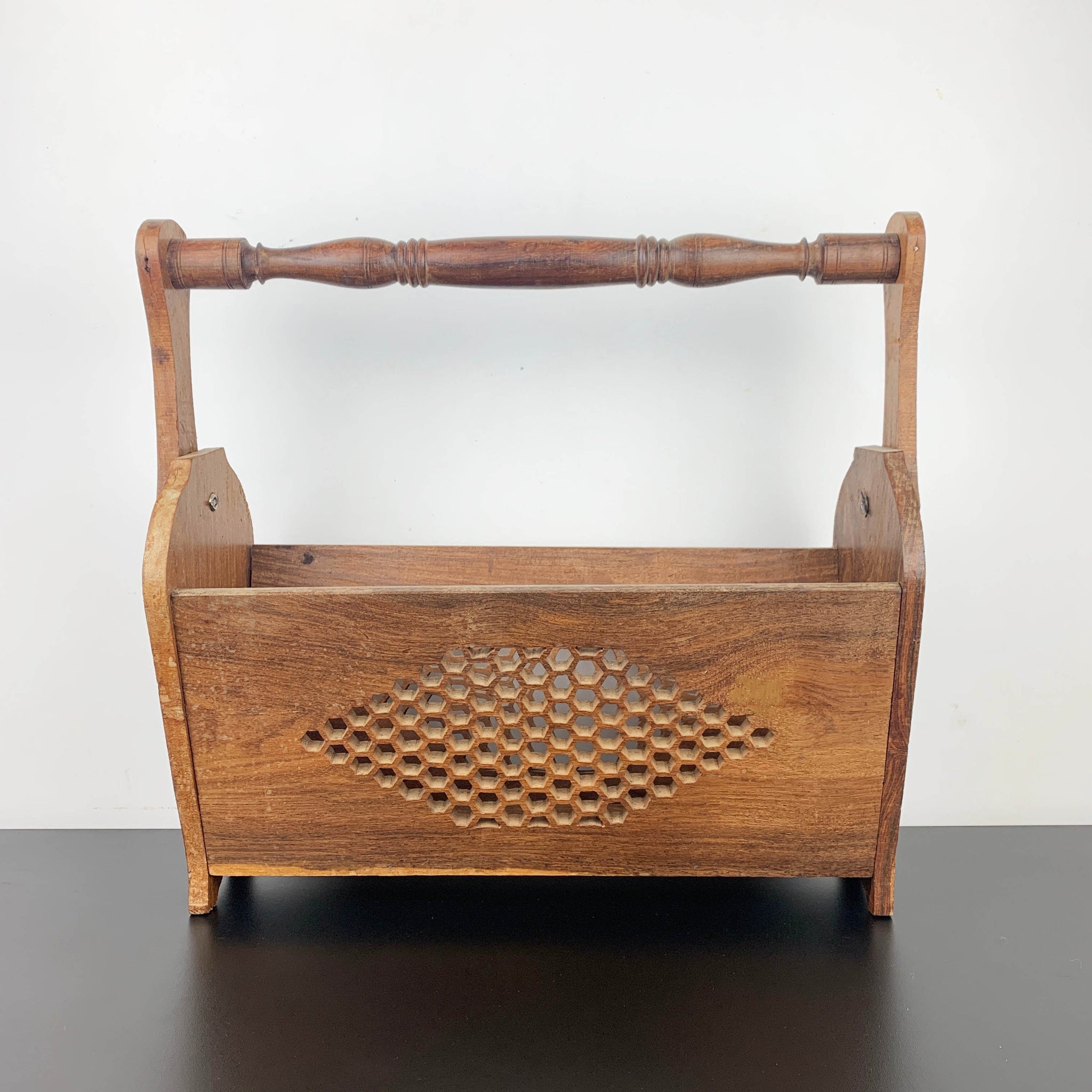 Rustic hand made timber crate or magazine rack