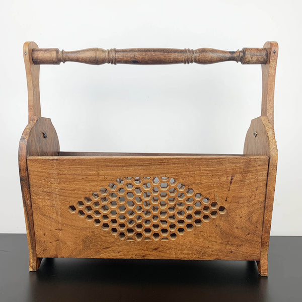 Rustic hand made timber crate or magazine rack