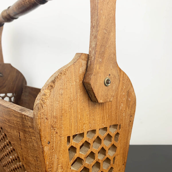 Rustic hand made timber crate or magazine rack