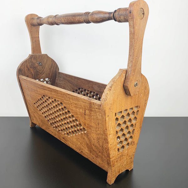 Rustic hand made timber crate or magazine rack