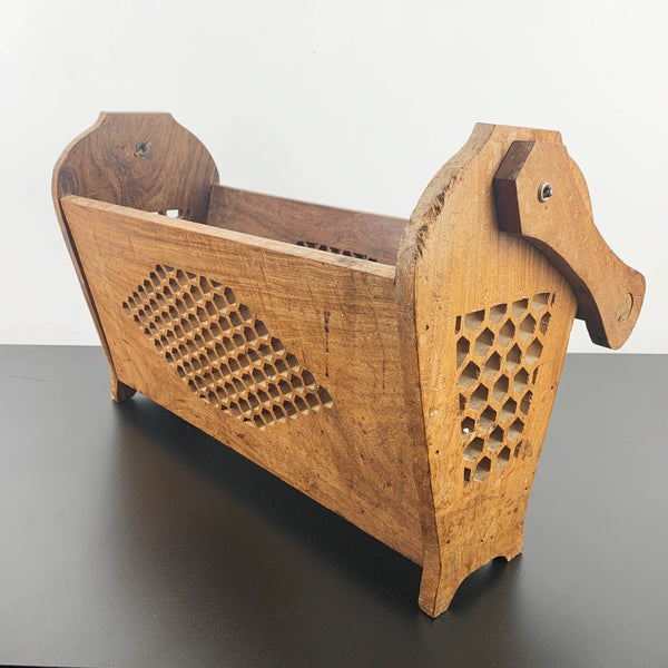 Rustic hand made timber crate or magazine rack