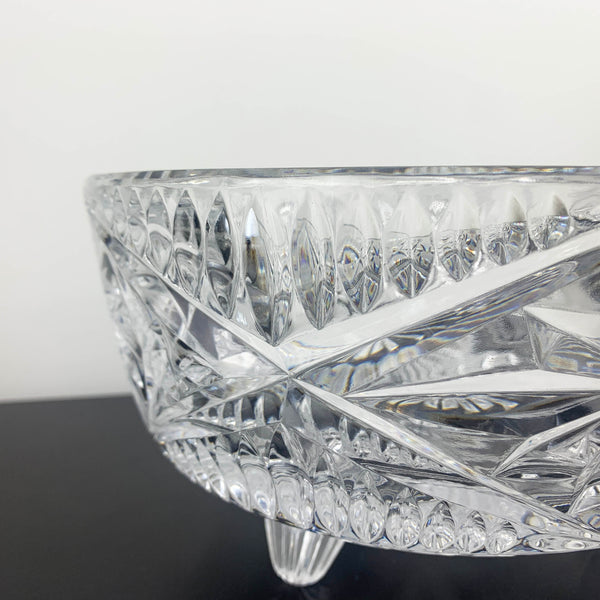 Crystal Pinwheel and Star Tri Foot Presentation Bowl