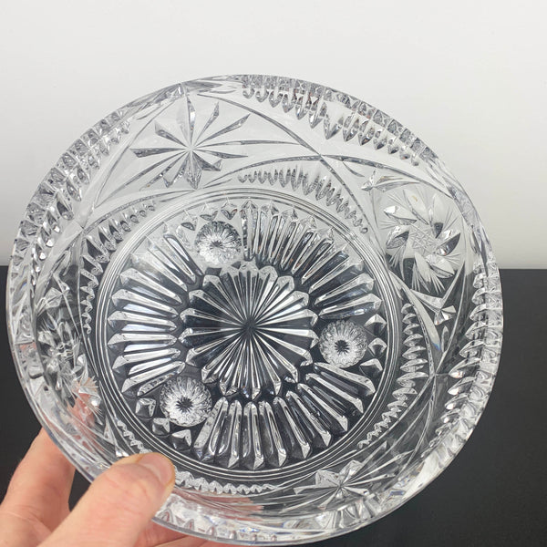 Crystal Pinwheel and Star Tri Foot Presentation Bowl