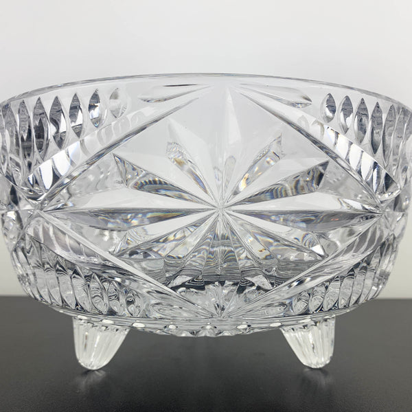 Crystal Pinwheel and Star Tri Foot Presentation Bowl