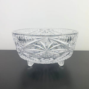 Crystal Pinwheel and Star Tri Foot Presentation Bowl