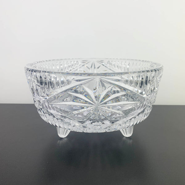 Crystal Pinwheel and Star Tri Foot Presentation Bowl