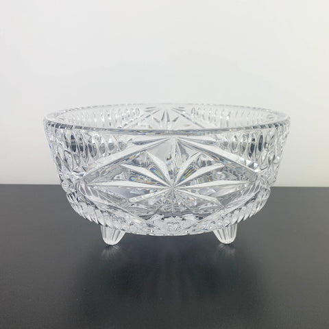 Crystal Pinwheel and Star Tri Foot Presentation Bowl