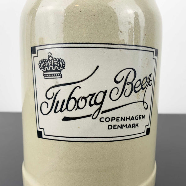 Tuborg Beer large West German pottery beer stein with handle