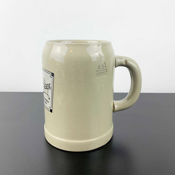 Tuborg Beer large West German pottery beer stein with handle