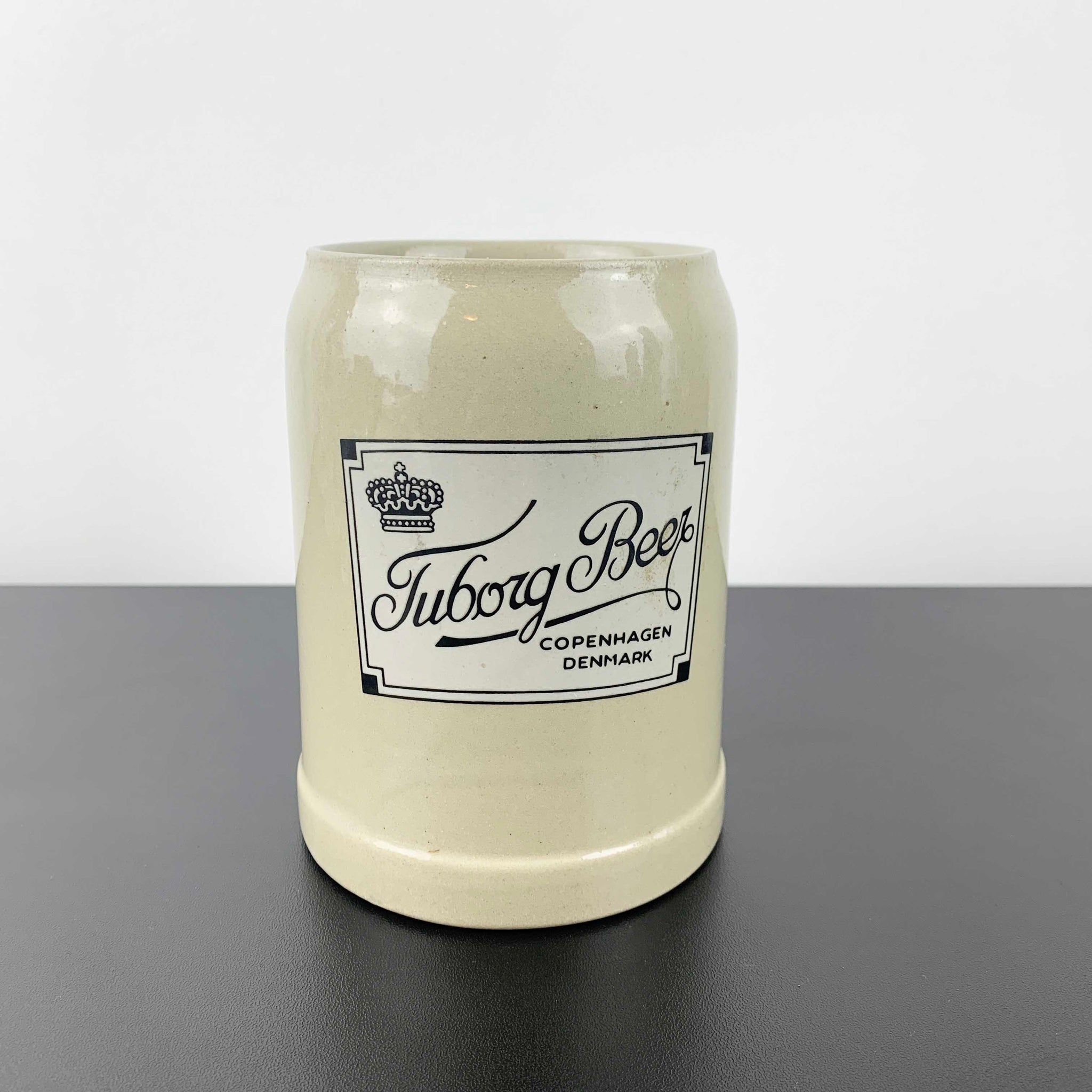 Tuborg Beer large West German pottery beer stein with handle