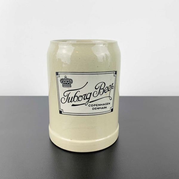 Tuborg Beer large West German pottery beer stein with handle
