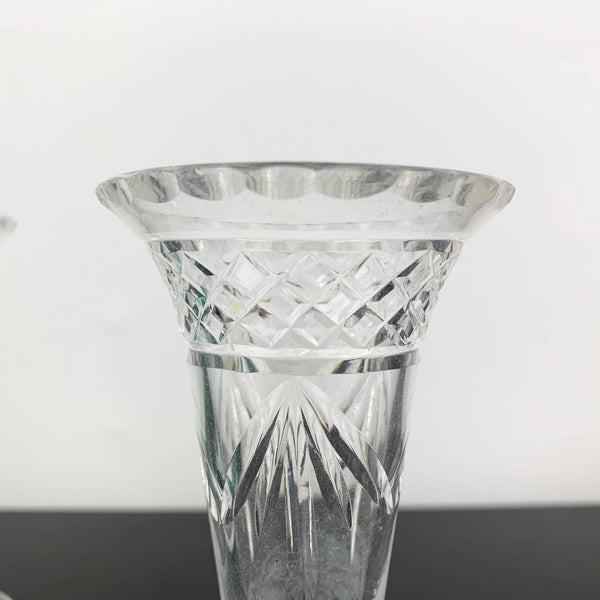 Tudor Crystal trumpet style mini bud vases - Set of 2