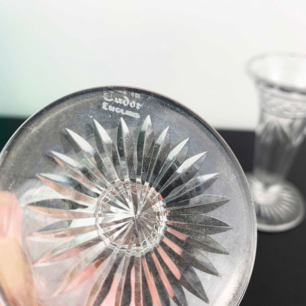 Tudor Crystal trumpet style mini bud vases - Set of 2