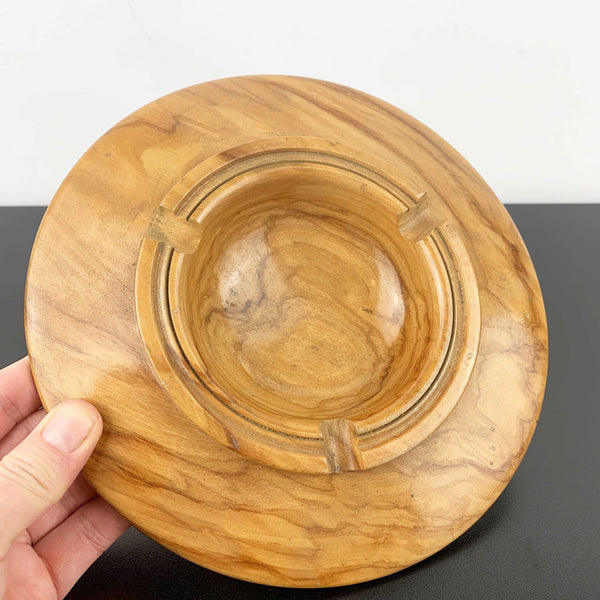 Handcrafted turned timber mid century ashtray