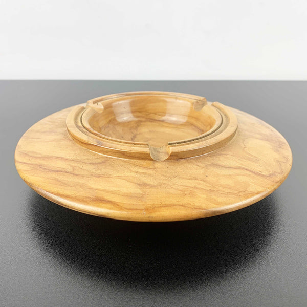 Handcrafted turned timber mid century ashtray