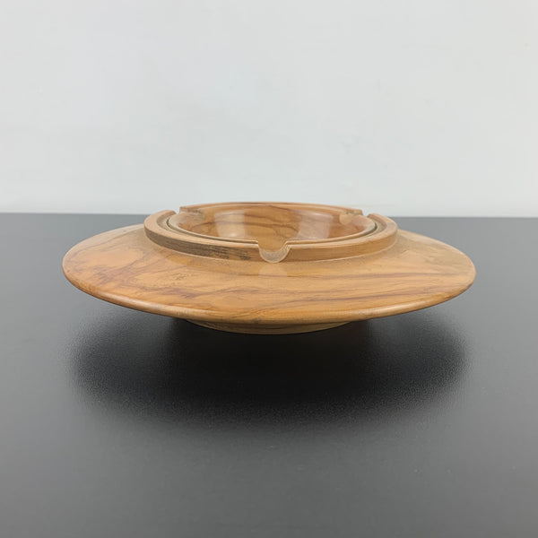 Handcrafted turned timber mid century ashtray