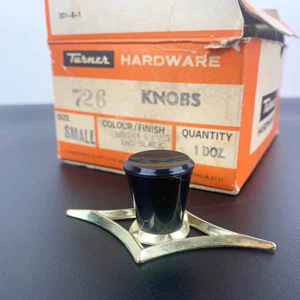 Retro furniture knobs NOS Turner Hardware (Australia)
