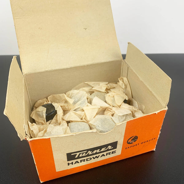 Retro furniture knobs NOS Turner Hardware (Australia)