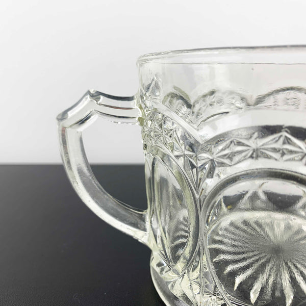 Crown Crystal twin handled open sugar bowl c.1920's