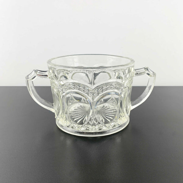 Crown Crystal twin handled open sugar bowl c.1920's