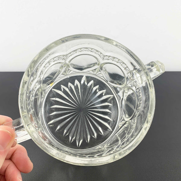 Crown Crystal twin handled open sugar bowl c.1920's