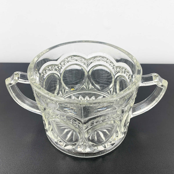 Crown Crystal twin handled open sugar bowl c.1920's