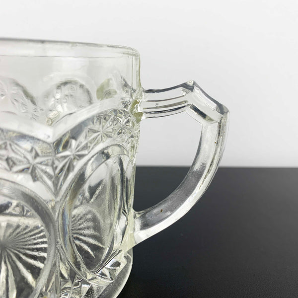 Crown Crystal twin handled open sugar bowl c.1920's