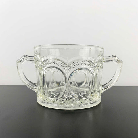 Crown Crystal twin handled open sugar bowl c.1920's