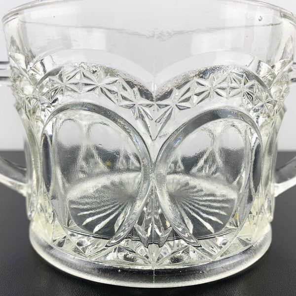 Crown Crystal twin handled open sugar bowl c.1920's