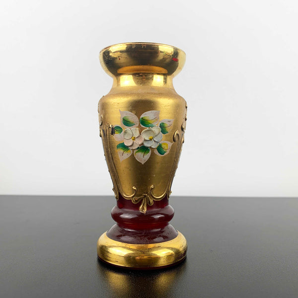 Mid century gold gilded bud vases - Set of 2