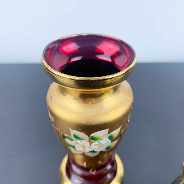 Mid century gold gilded bud vases - Set of 2