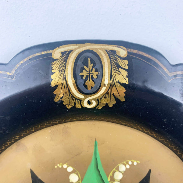 Victorian Papier Mache Tray with Twisted Metal Handle
