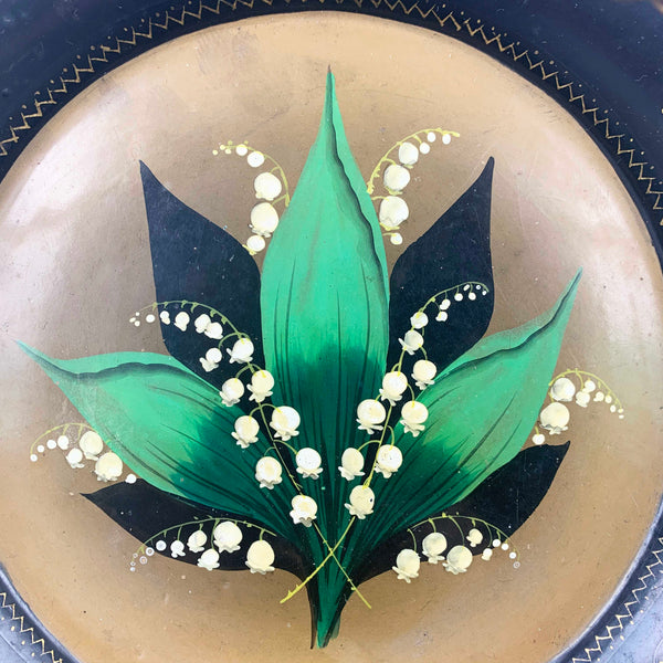 Victorian Papier Mache Tray with Twisted Metal Handle