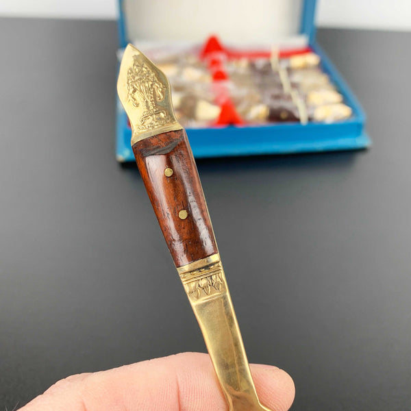 Nickel bronze and rosewood appetiser forks - Set of 6