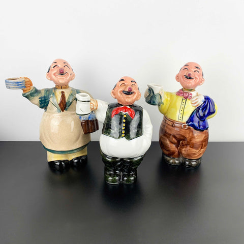 Mid century ceramic Italian waiter decanters