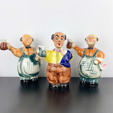 Mid century ceramic Italian waiter collectible decanters
