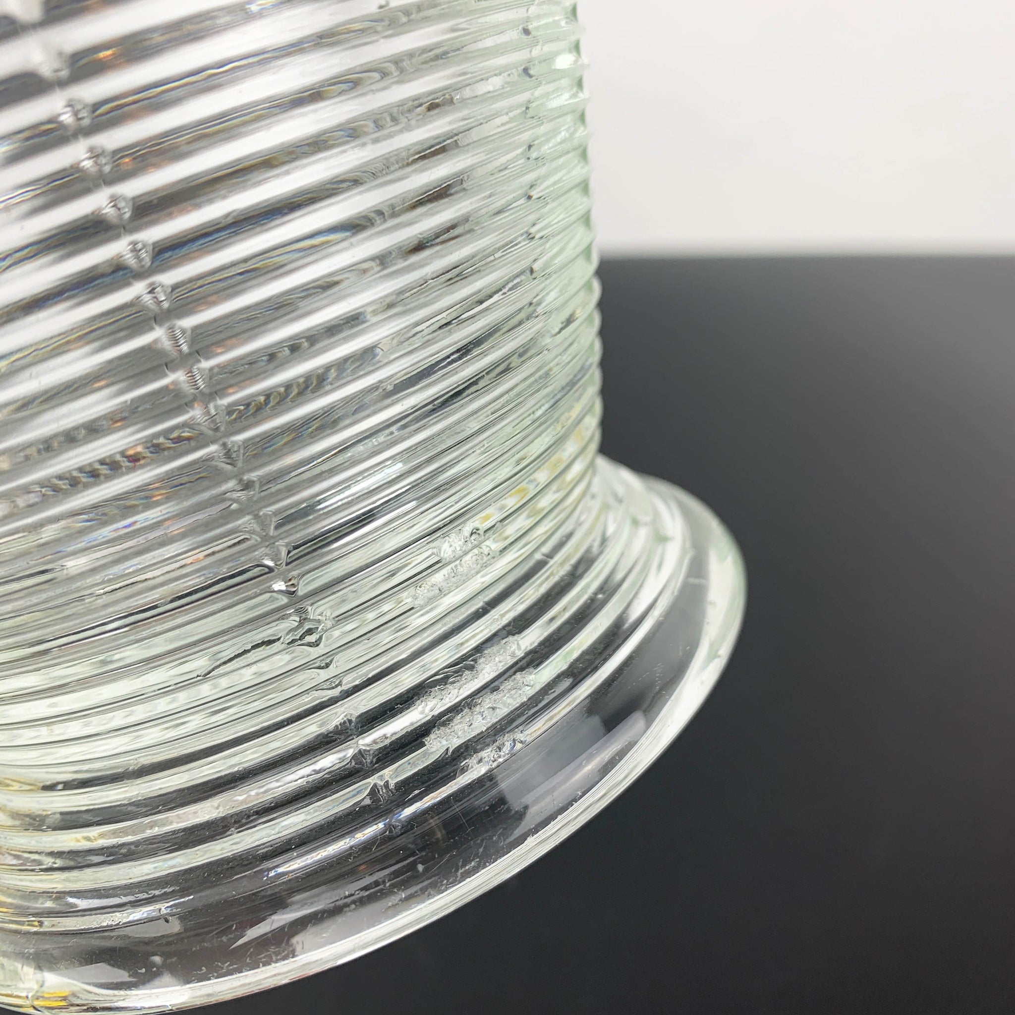 Crown Glass (Australia) water or beer jug with ribbed base detail