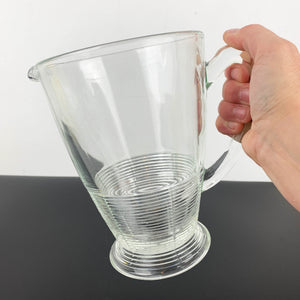 Crown Glass (Australia) water or beer jug with ribbed base detail