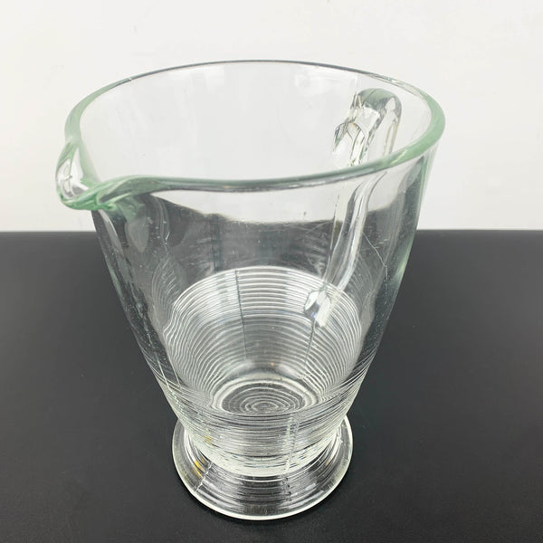 Crown Glass (Australia) water or beer jug with ribbed base detail