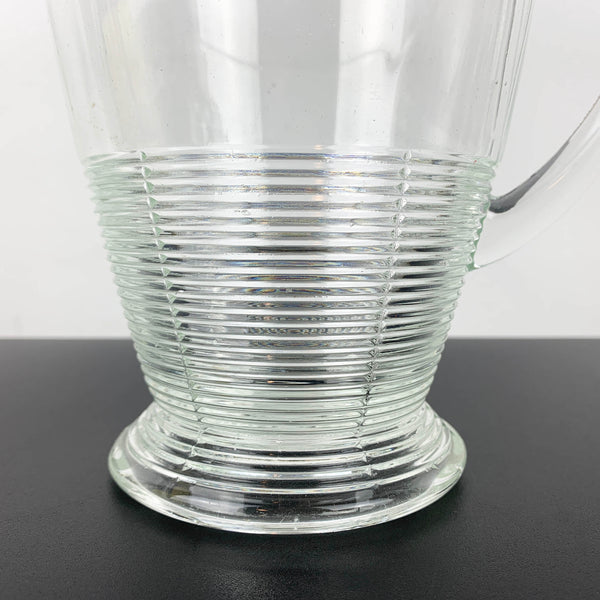 Crown Glass (Australia) water or beer jug with ribbed base detail