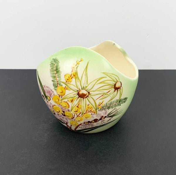 Rare Diana Pottery Australian Flora bowl vase side view
