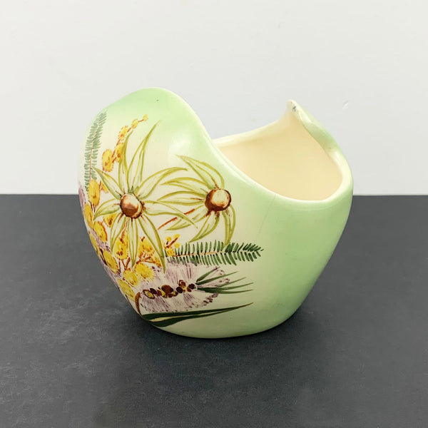 Rare Diana Pottery Australian Flora vase with unusual shaped bowl
