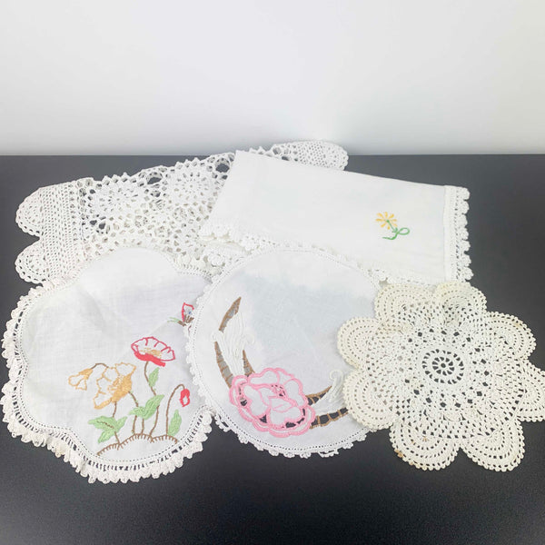 Vintage White Doyley Collection - Set of 5