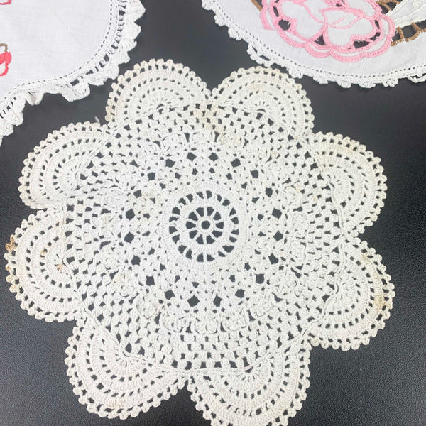 Vintage White Doyley Collection - Set of 5
