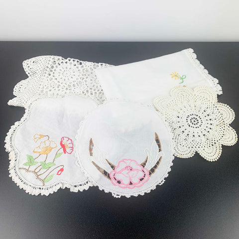 Vintage White Doyley Collection - Set of 5
