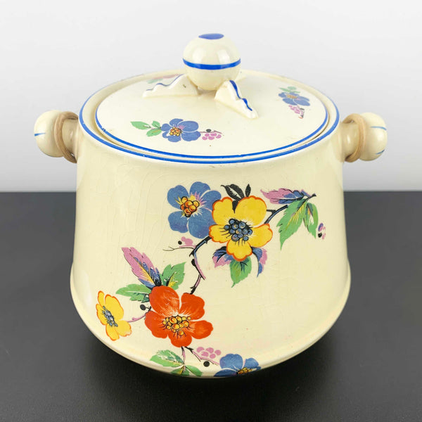 Wilkinson Honeyglaze art deco ceramic biscuit barrel