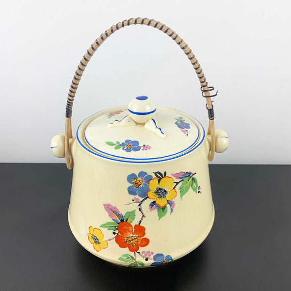 Wilkinson Honeyglaze art deco ceramic biscuit barrel