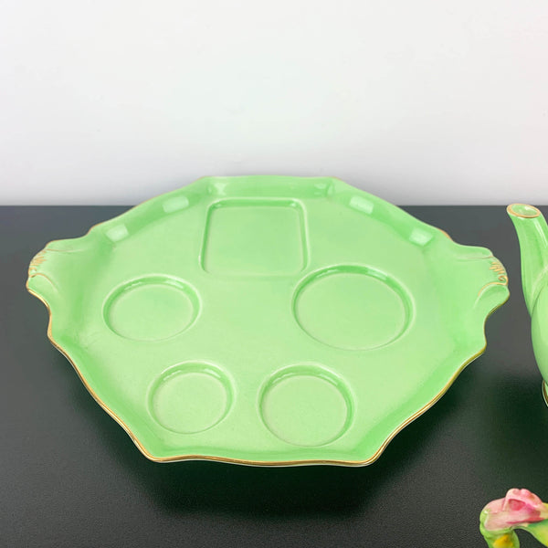 Royal Winton Grimwades 1930s Green Rosebud Breakfast Set - Complete 6 pieces
